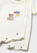 Mayoral Newborn Βρεφικό Σετ 2 κοντά Φορμάκια για Αγόρι Εκρού 26-01719-074 - Image 4