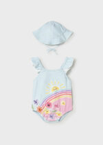 Mayoral Newborn Βρεφικό Μαγιό και Καπέλο για Κορίτσι Φλοράλ 26-01737-082