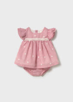 Mayoral Newborn Βρεφικό Φόρεμα Κεντητό για Κορίτσι Ροζ 26-01802-093