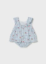 Mayoral Newborn Βρεφικό Φόρεμα seersucker για Κορίτσι Μπλε 26-01814-031 – Bild 3