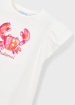 Mayoral Παιδική Μπλούζα κοντομάνικη για Κορίτσι Εκρού 26-03007-082 - Image 3