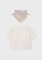 Mayoral Παιδική Μπλούζα κοντομάνικη μαντηλι για Κορίτσι Μπεζ 26-03009-088 - Image 3