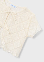 Mayoral Παιδικό Σετ 2 Μπλούζες τύπου crochet για Κορίτσι Μπεζ 26-03015-088 - Image 4