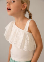 Mayoral Παιδική Μπλούζα με τιράντες διάτρητη για Κορίτσι Εκρού 26-03022-020 - Image 2