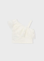 Mayoral Παιδική Μπλούζα με τιράντες διάτρητη για Κορίτσι Εκρού 26-03022-020 - Image 3