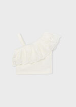 Mayoral Παιδική Μπλούζα με τιράντες διάτρητη για Κορίτσι Εκρού 26-03022-020 - Image 4