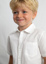 Mayoral Παιδικό Πουκάμισο κοντομάνικο λινό για Αγόρι Λευκό 26-03112-010 - Image 2