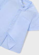Mayoral Παιδικό Πουκάμισο κοντό λινό με γιακά Mao για Αγόρι Μπλε 26-03113-018 - Image 3