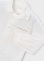 Mayoral Παιδικό Πουκάμισο μακρυμάνικο λινό για Αγόρι Κρεμ 26-03117-077 - Image 3