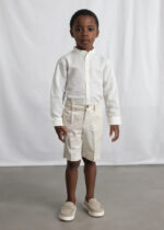 Mayoral Παιδικό Πουκάμισο μακρύ λινό με γιακά Mao για Αγόρι Κρεμ 26-03118-030 - Image 3