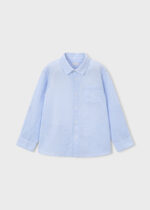 Mayoral Παιδικό Πουκάμισο μακρύ λινό με γιακά για Αγόρι Μπλε 26-03119-039