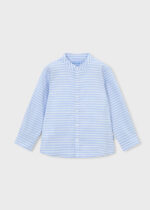 Mayoral Παιδικό Πουκάμισο μακρυμάνικο με γιακά μαο ριγέ για Αγόρι Μπλε 26-03121-042 - Image 2