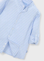 Mayoral Παιδικό Πουκάμισο μακρυμάνικο με γιακά μαο ριγέ για Αγόρι Μπλε 26-03121-042 - Image 4