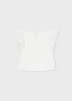 Mayoral Παιδικό Πουκάμισο γάζα με δαντέλα για Κορίτσι Εκρού 26-03195-042 - Image 4