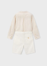 Mayoral Παιδικό Σετ Παιδική λινή Βερμούδα αμπιγιέ για Αγόρι Μπεζ 26-03216-011 – Bild 4