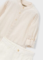 Mayoral Παιδικό Σετ Παιδική λινή Βερμούδα αμπιγιέ για Αγόρι Μπεζ 26-03216-011 – Bild 5