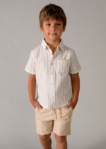 Mayoral Παιδικό Σετ Παιδική λινή Βερμούδα αμπιγιέ για Αγόρι Μπεζ 26-03217-016