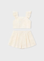 Mayoral Παιδικό Σετ Βερμούδα για Κορίτσι Εκρού 26-03235-088