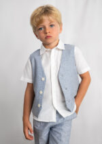 Mayoral Παιδικό λινό γιλέκο Κουστουμιού για Αγόρι Γκρι 26-03379-025