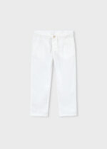 Mayoral Παιδικό λινό Παντελόνι άνετη γραμμή για Αγόρι Κρεμ 26-03576-071 - Image 3