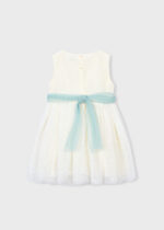 Mayoral Παιδικό Φόρεμα τούλι κεντητο για Κορίτσι Εκρού 26-03919-042 - Image 3
