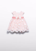 Abel & Lula Βρεφικό Φόρεμα Οργάντζα Κεντητό για Κορίτσι Ροζ 26-05009-006