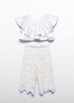 Abel & Lula Παιδικό Σετ Παντελόνι Ζιπ Κιλότ Γκιπούρ για Κορίτσι Κρεμ 26-05212-010 - Image 4