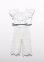 Abel & Lula Παιδικό Σετ Παντελόνι Ζιπ Κιλότ Γκιπούρ για Κορίτσι Κρεμ 26-05212-010 - Image 2