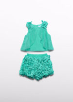 Abel & Lula Παιδικό Σετ Βερμούδα με 3D Λουλούδια για Κορίτσι Μπλε 26-05268-022