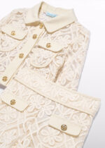 Abel & Lula Παιδικό Κοστούμι με Παντελόνι Ζιπ Κιλότ για Κορίτσι Κρεμ 26-05288-004 - Image 3