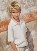 Mayoral Παιδική Μπλούζα Πόλο πλεκτή κοντομάνικη για Αγόρι Μπεζ 26-06162-047