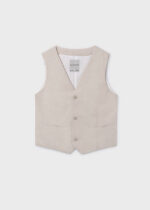 Mayoral Παιδικό λινό γιλέκο suiting για Αγόρι Μπεζ 26-06357-019