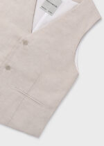 Mayoral Παιδικό λινό γιλέκο suiting για Αγόρι Μπεζ 26-06357-019 - Image 3