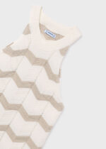 Mayoral Παιδικό Φόρεμα πλεκτο ζιγκ ζαγκ  για Κορίτσι Μπεζ 26-06907-064 - Image 3