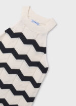 Mayoral Παιδικό Φόρεμα πλεκτο ζιγκ ζαγκ  για Κορίτσι Εκρού 26-06907-065 - Image 3