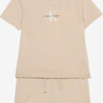 Calvin Klein Παιδικό Σετ Μακό 2 Τεμαχίων με Σορτσάκι  Unisex Εκρού LVCKSJI09B-PDV
