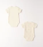 iDo Βρεφικό Κορμάκι Κοντομάνικο Unisex Κρεμ 4G916-0111 - Image 2