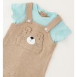 iDo Βρεφικό Καλοκαιρινό Φορμάκι για Αγόρι Καφέ-Μπεζ 4G063-0437 - Image 3