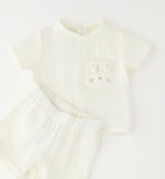 iDo Βρεφικό Σετ Κοντομάνικο Unisex Κρεμ 4G069-0111 - Image 3