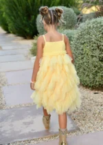 Angels Face Παιδικό Τιραντέ Φόρεμα από τούλι με εφέ καταρράκτη Cascade για Κορίτσι Κίτρινο 26-YELLOW-CASCADE – Bild 2