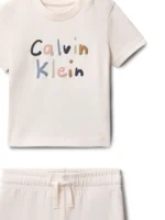 Calvin Klein Παιδικό Σετ Πλεκτό 2 Τεμαχίων με Σορτσάκι για Κορίτσι Εκρού LVCKSJI11B-TEV – Bild 3
