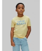 Calvin Klein Παιδικό Κοντομάνικο T-Shirt με Logo για Αγόρι Κίτρινο LVCKSJA07B-ZA0