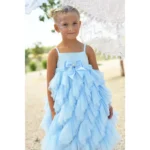 Angels Face Παιδικό Τιραντέ Φόρεμα από τούλι με εφέ καταρράκτη Cascade για Κορίτσι Μπλε 26-PALE BLUE-CASCADE – Bild 2