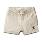 Calvin Klein Παιδικό Σορτσάκι Βαμβακερό Twill για Αγόρι Εκρού LVCKSJC59B-PDV