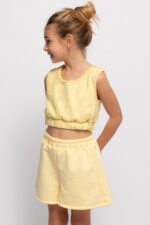 Alice Παιδικό Σετ Σορτς με Δαντέλα για Κορίτσι Κίτρινο S26-A18081-03