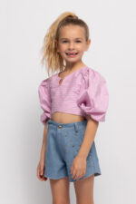 Αlice Παιδική Μπλούζα Τοπάκι Ριγέ για Κορίτσι Ροζ S26-A14021-03