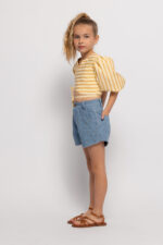 Alice Παιδική Μπλούζα Τοπάκι Ριγέ με Άνοιγμα για Κορίτσι Καφέ Κίτρινη S26-A14023-03 - Image 2