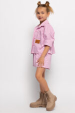 Alice Παιδικό Σετ Πουκάμισο με Σορτς Ροζ Ριγέ S26-A18101-03 - Image 2