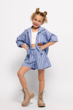 Alice Παιδικό Σετ Πουκάμισο με Σορτς Μπλε Ριγέ S26-A18103-03