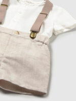 Mayoral Newborn Βρεφικό Σετ Παντελόνι Κοντό με Μπλουζάκι για Αγόρι Μπεζ 26-01278-041 - Image 3